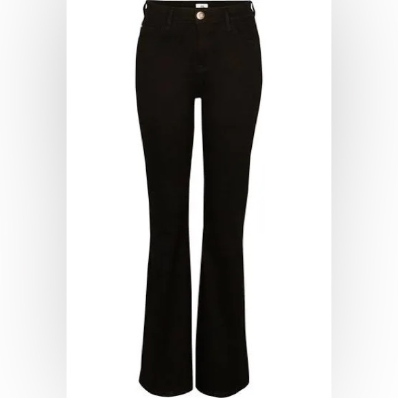NWT- RIVER ISLAND 90’s MINIMAL FLARE BLACK JEANS- SIZE 12 - Picture 2 of 6